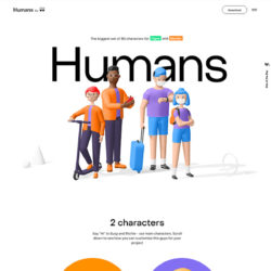 Humans 3d character pack