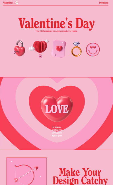 Free Valentine’s Day 3d illustrations