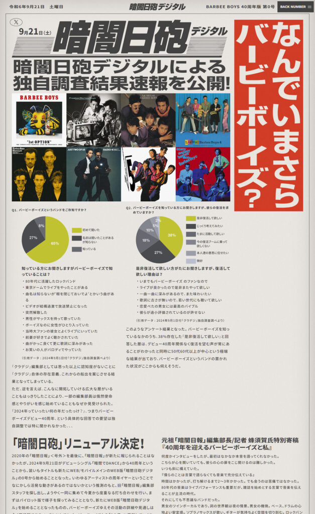 BARBEE BOYS | バービーボーイズ デビュー40周年特設サイト | Web