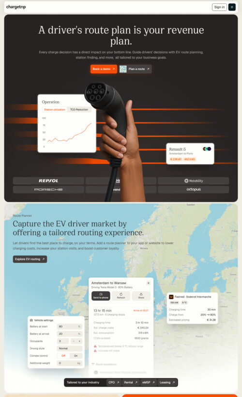 Chargetrip EV routing